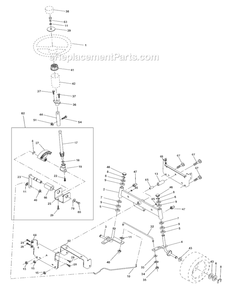 Page D Diagram and Parts List for WE16542D  Weed Eater Lawn Tractor